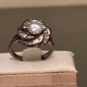 Vintage 1980's Sterling Silver + Gold Plated  Ring